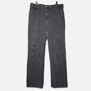 GAP 90s loose high rise black jeans 33 16 tall long inseam